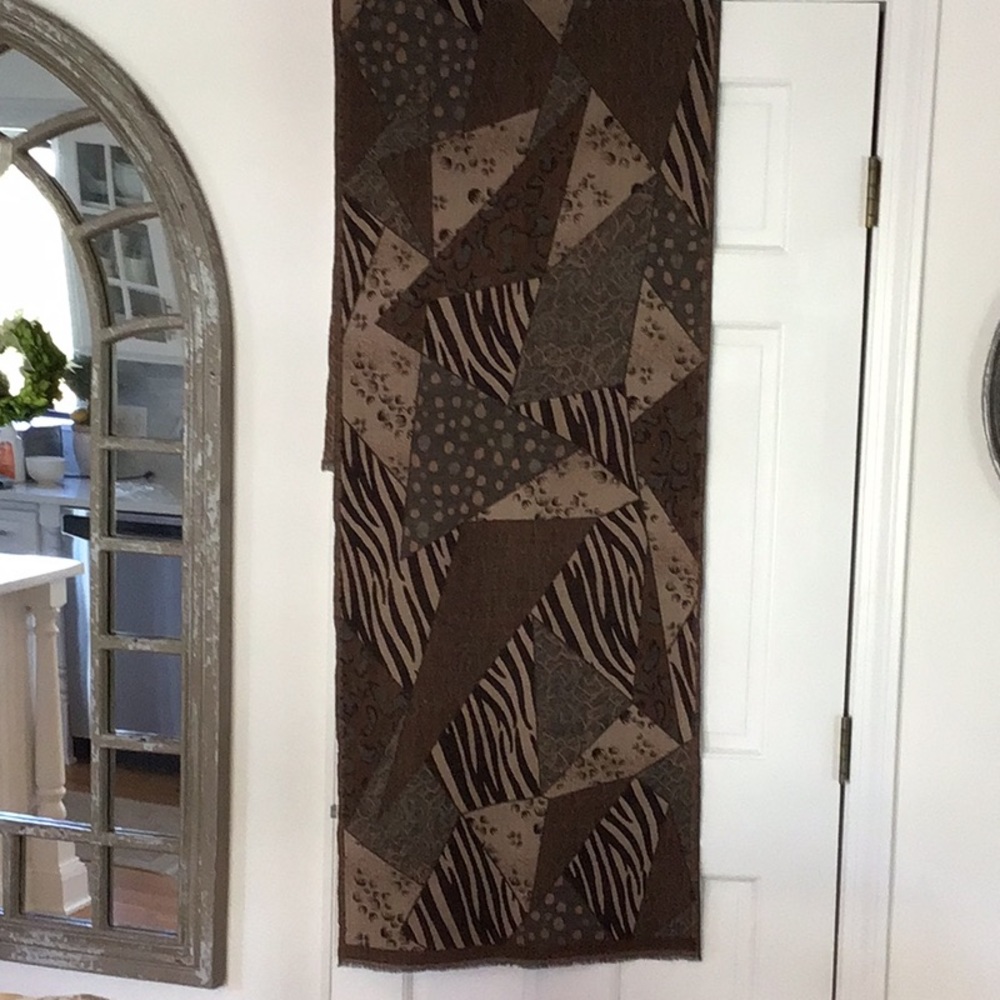 Beautiful Rich Brown Patchwork scarf- Unbranded